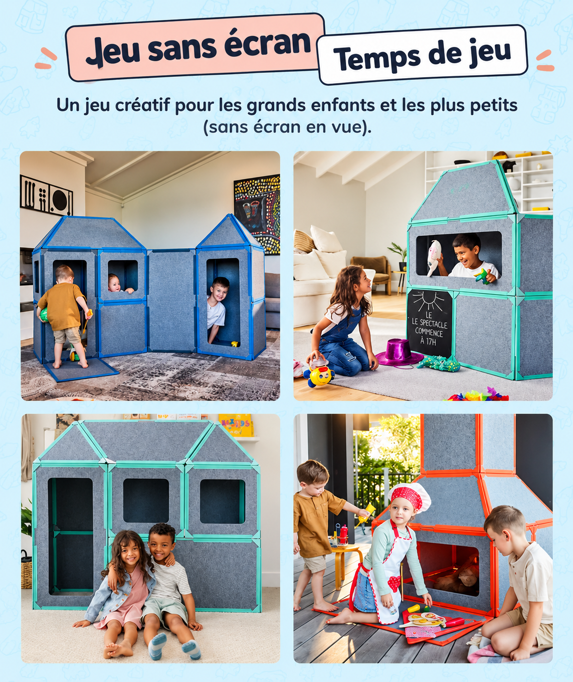 Toys Planet Build™ – Jeu de construction magnétique géant, 24 panneaux