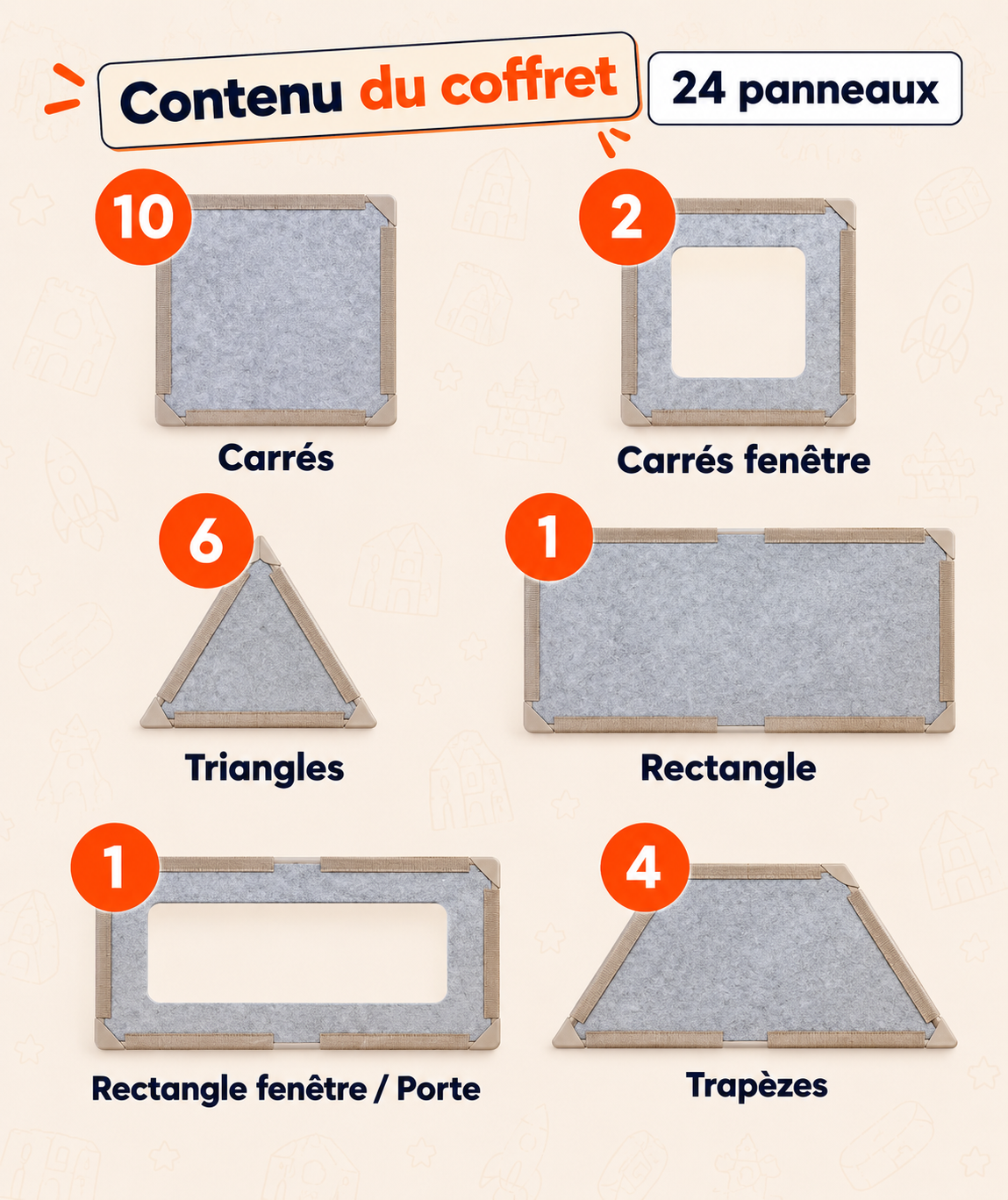 Toys Planet Build™ – Jeu de construction magnétique géant, 24 panneaux